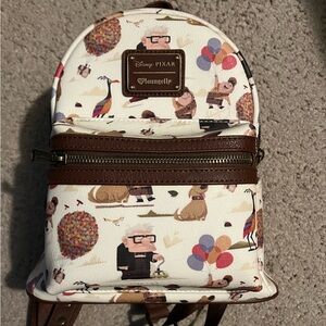 Loungefly White and Brown Up-Themed Backpack